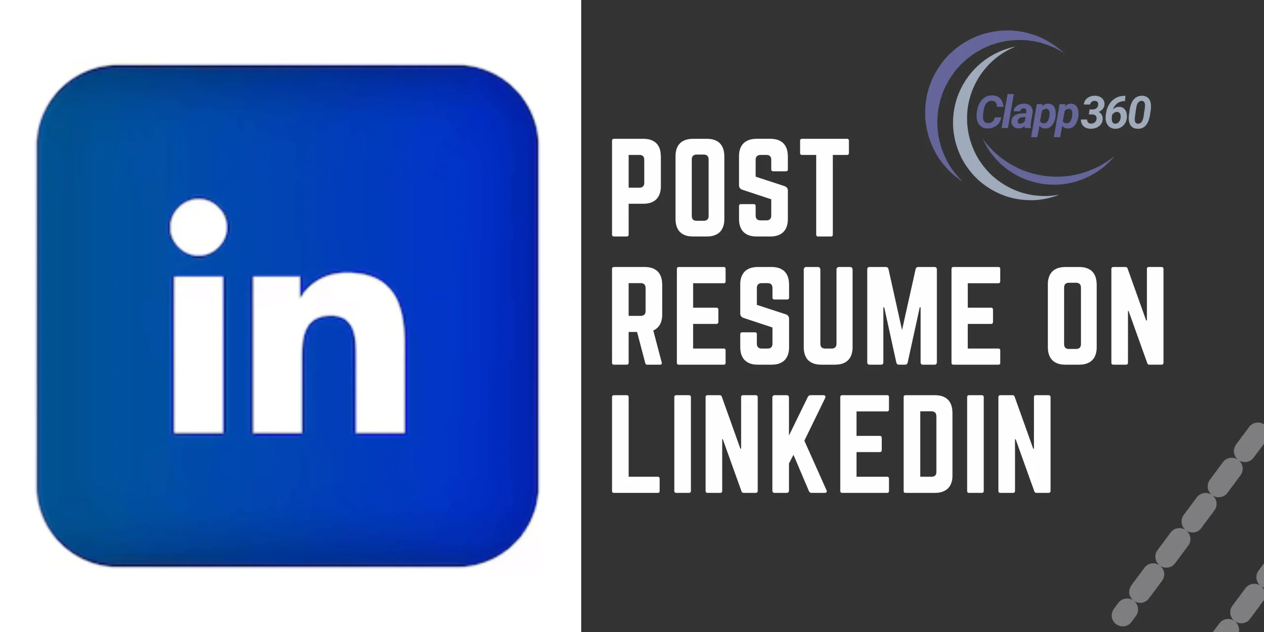 LinkedIn profile page showing the process of uploading and posting a resume