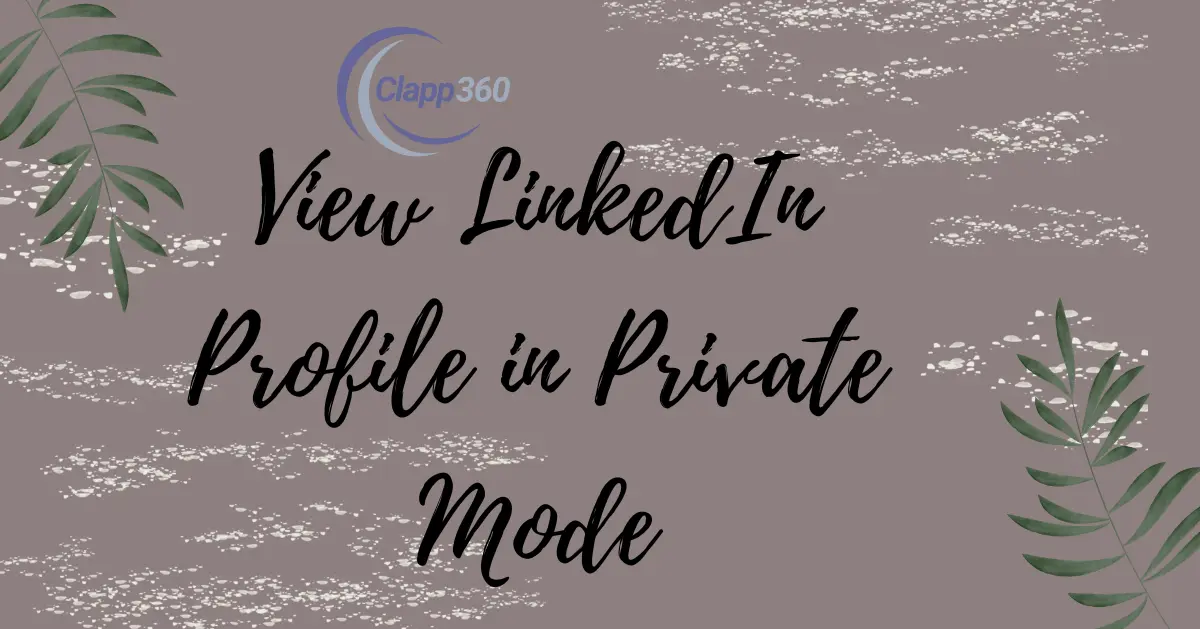 LinkedIn Profile in Private Mode