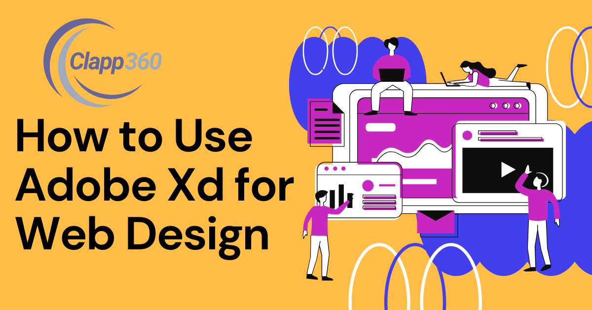 Illustration of using Adobe XD for web design