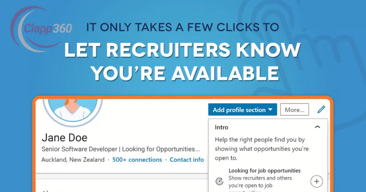 let recruiters know you are available